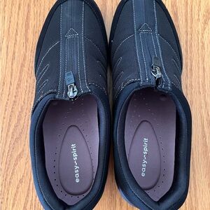 Easy Spirit Black Sneakers with Zip Closure